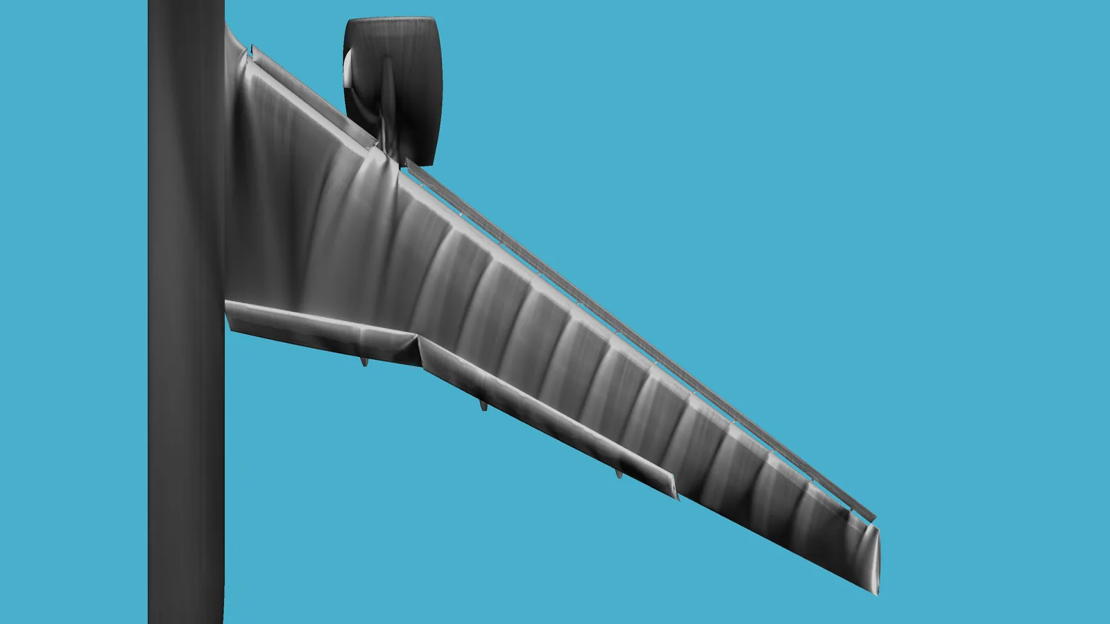 Wall-shear-stress rendering of a HiLiftAeroML CRM-HL aircraft case